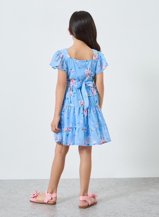 ستايلي فستان قصير بتصميم واسع وطبعة أزهار - Image 3